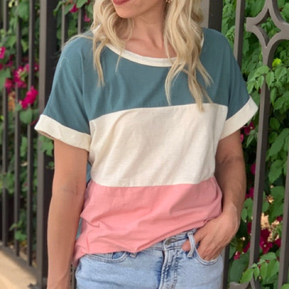 Color Block Striped T-shirt
